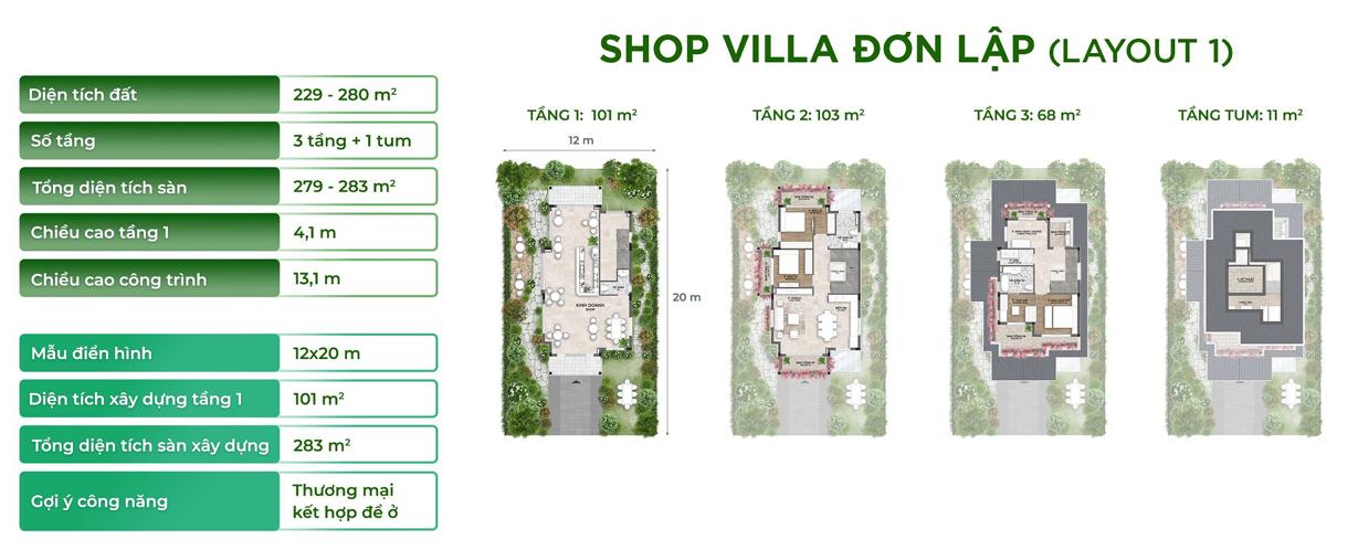 shop villa đơn lập ecopark long an layout 1