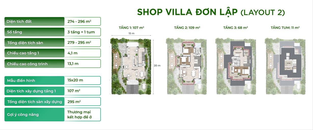 shop villa đơn lập ecopark long an layout 2